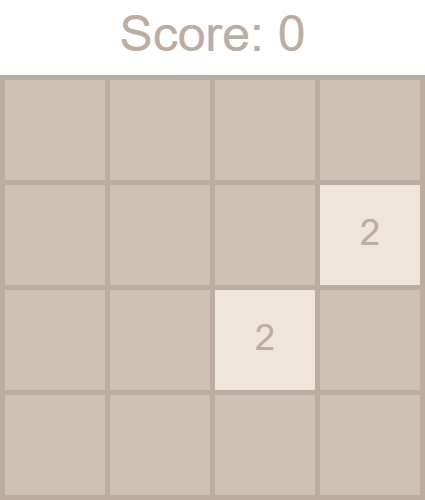 начальное поле игры 2048