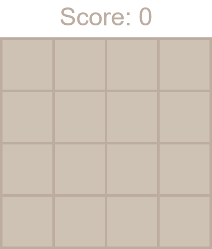пустое поле игры 2048